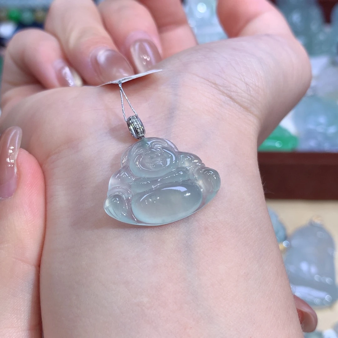 吊坠(不含链)18K金镶嵌翡翠佛公