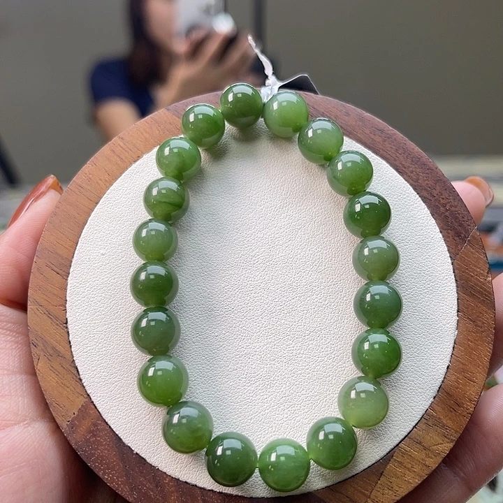 和田玉未镶嵌手链A49卡9.5