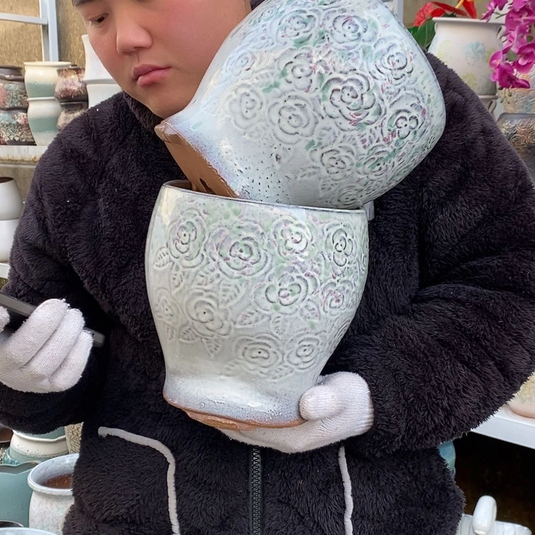 花盆紫砂口18高20福利俩个