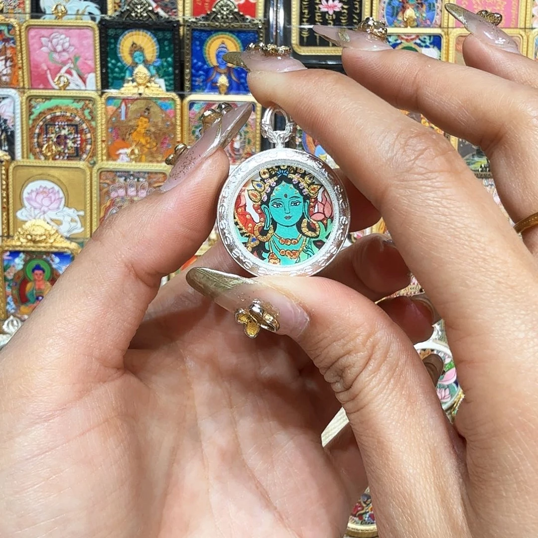 吊坠热贡纯手绘唐卡非遗文化