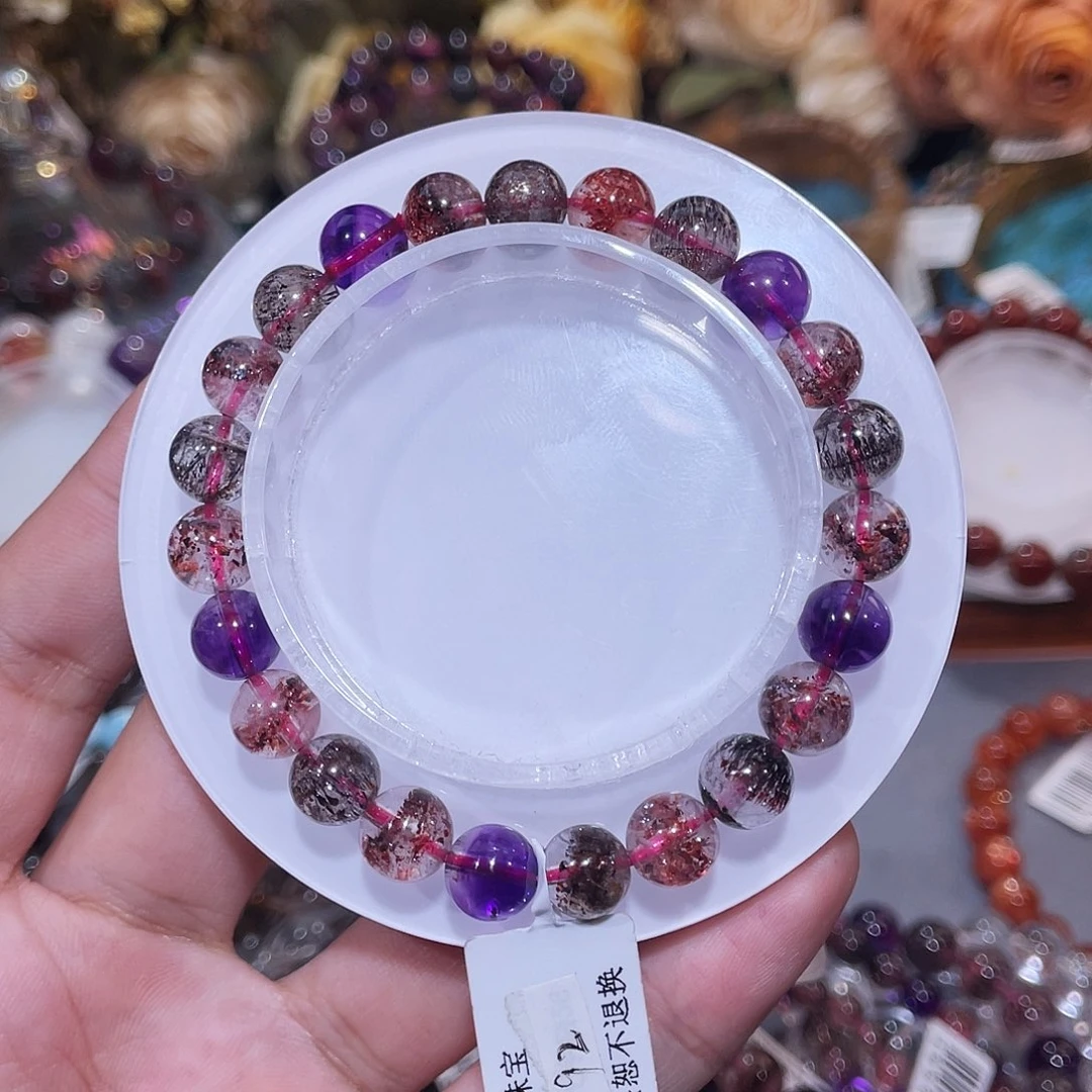 手链水晶未镶嵌黑加仑超七8m