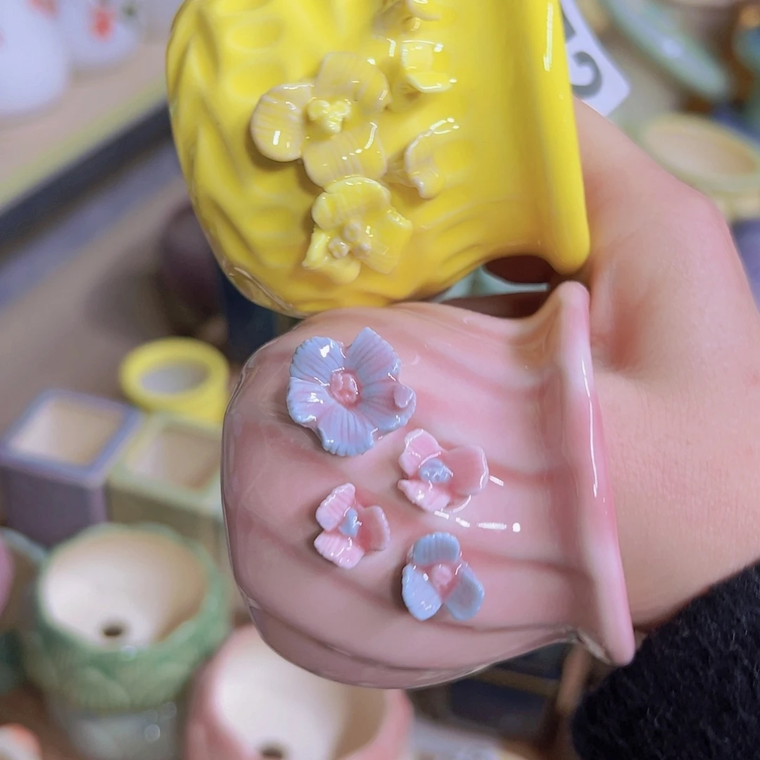 红陶陶瓷花盆当场满12包邮