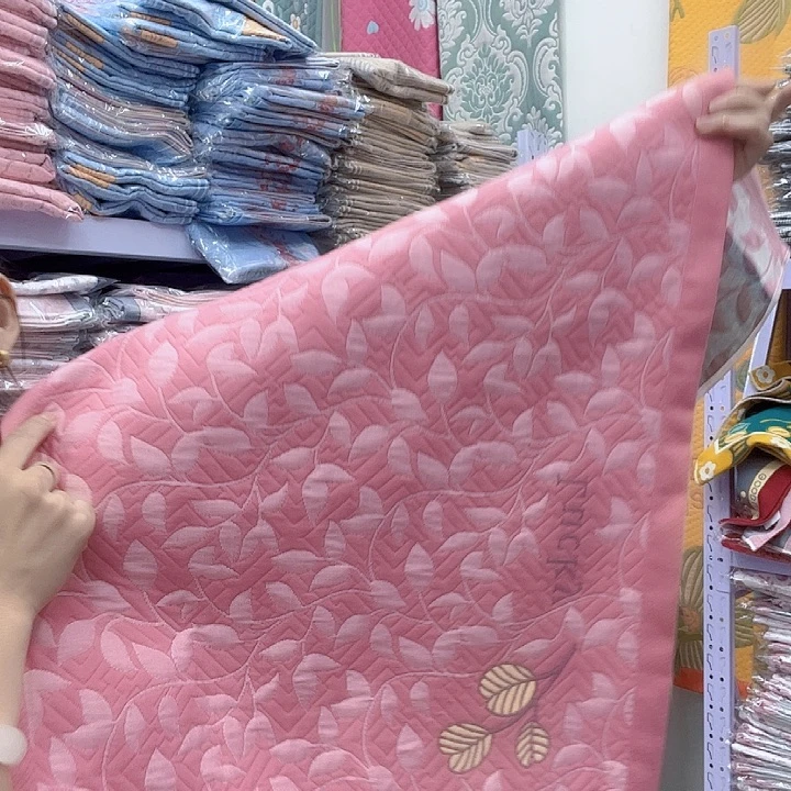 棉粉色小树叶纯棉