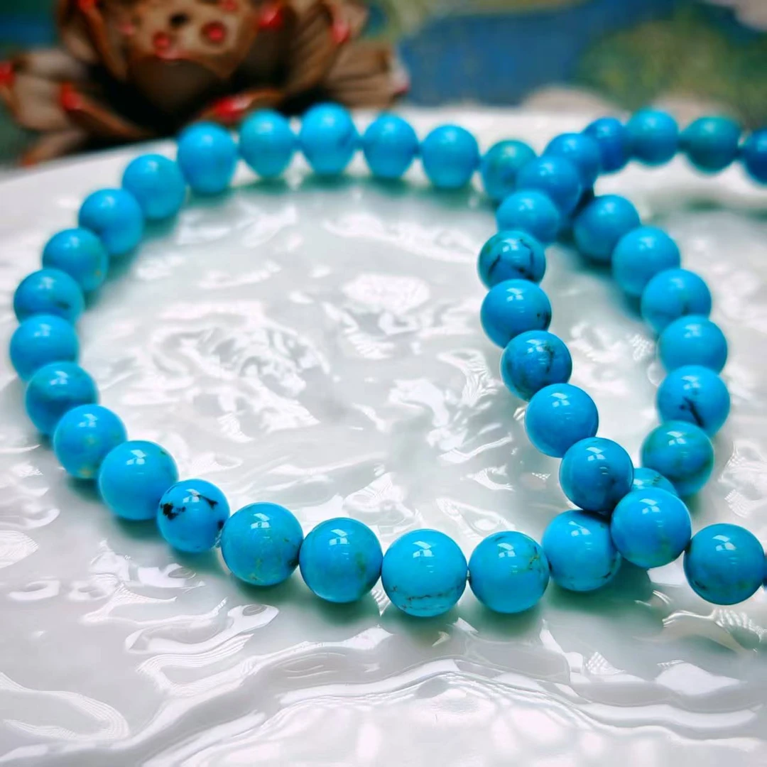 【珺笙珠宝】绿松石圆珠手串 多样性发其一S128821446005