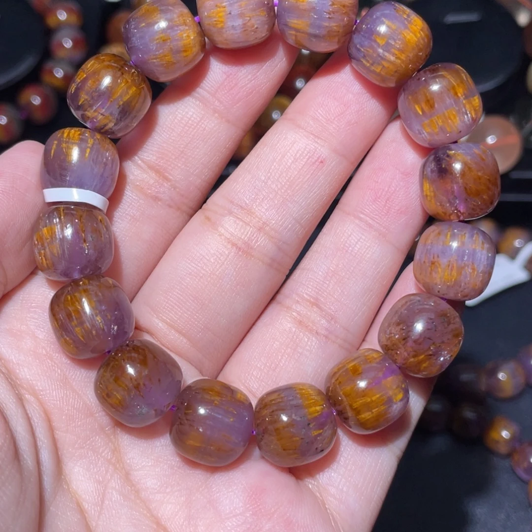 t***u水晶手链未镶嵌紫钛约12.5mm-124