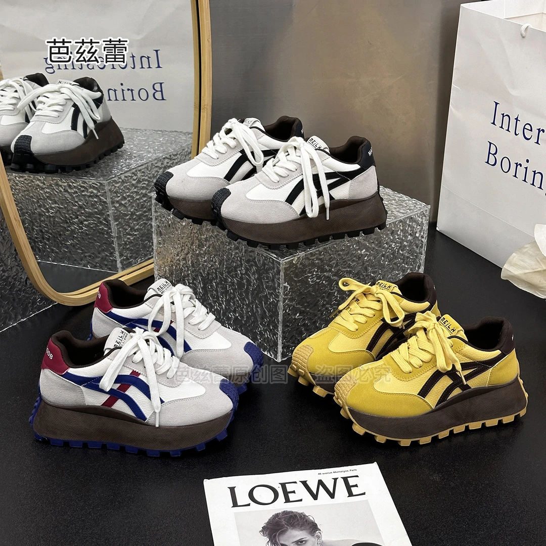 【港风】网红阿甘鞋潮鞋女2025新款厚底时尚百搭复古春季老爹鞋