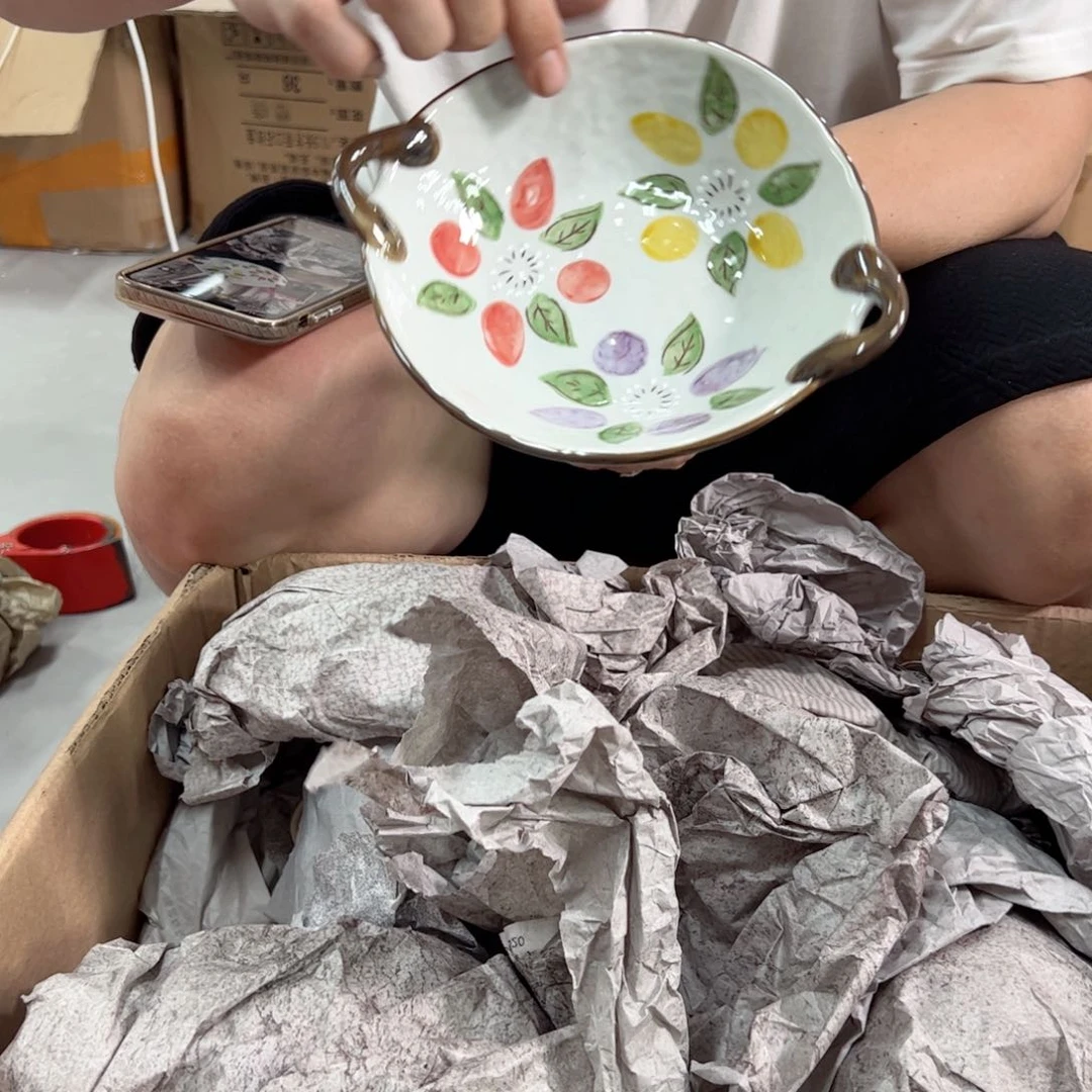 老姊妹家瓷器好漂亮花花双耳小盘