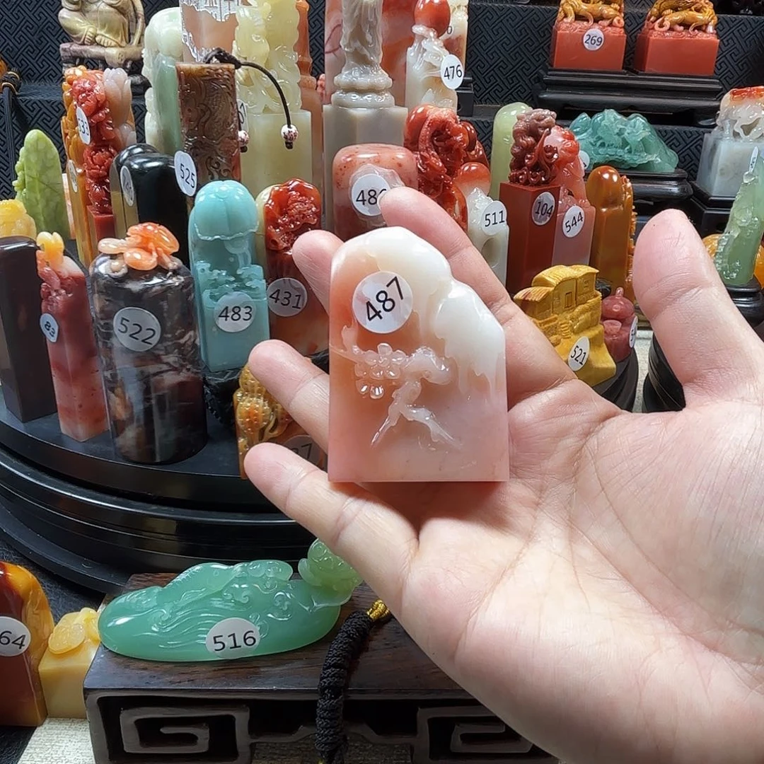 印石寿山石踏雪寻梅