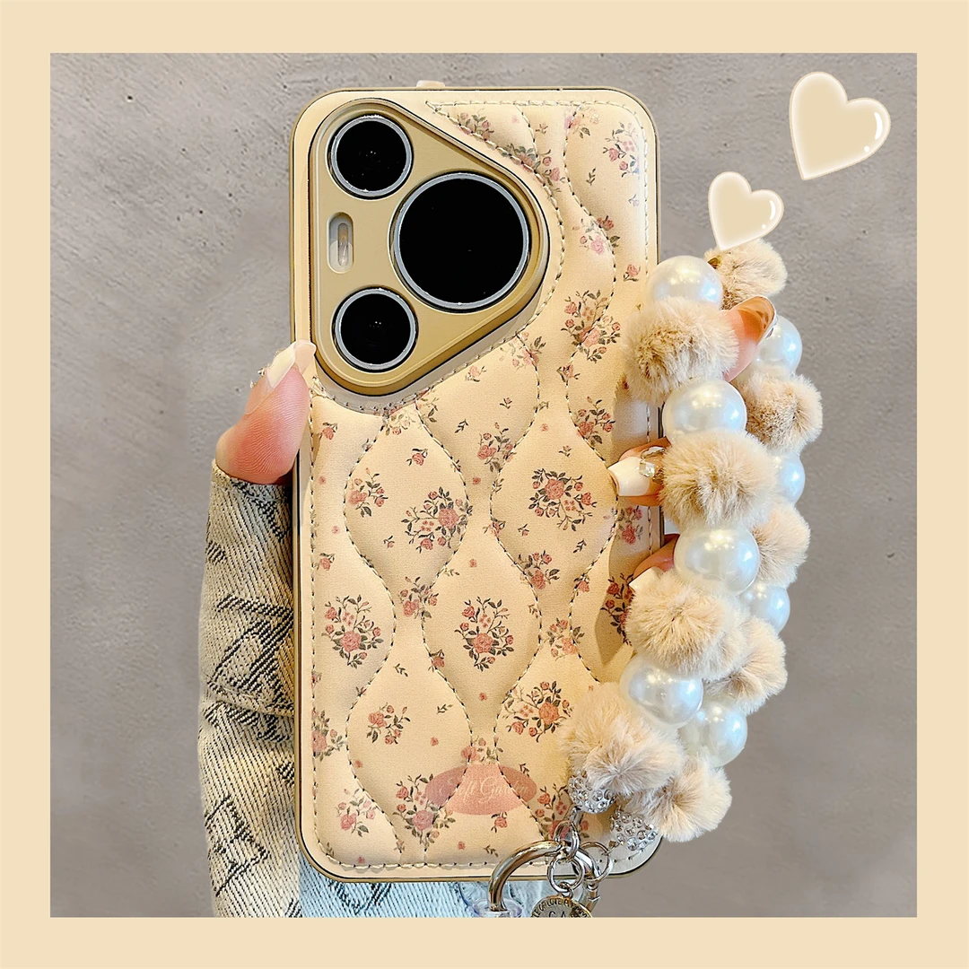 适用华为pura70pro+新款手机壳70Ultra小香风粉绿花朵pura80pro女