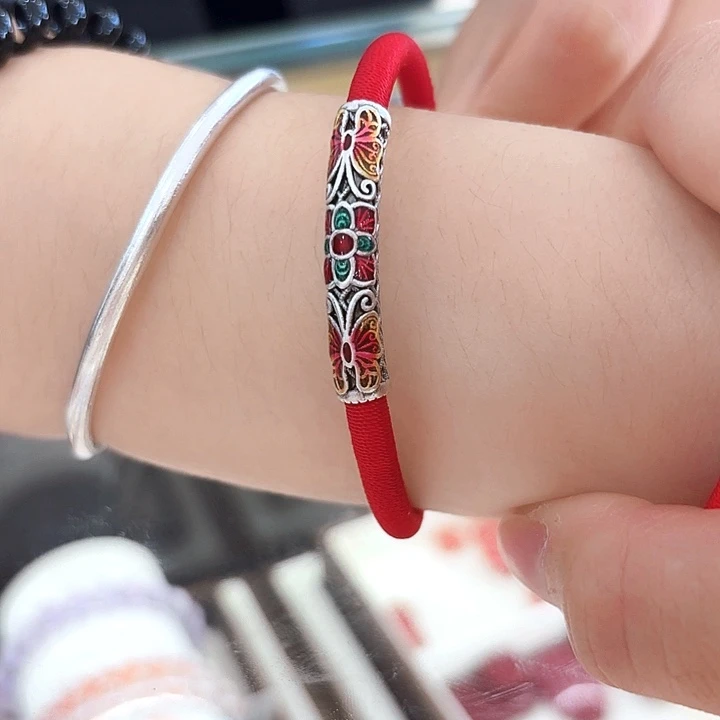 硅胶纯铜朱砂手环