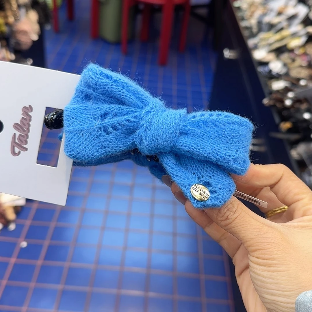 非金属布艺蓝色 蝴蝶结 香蕉夹