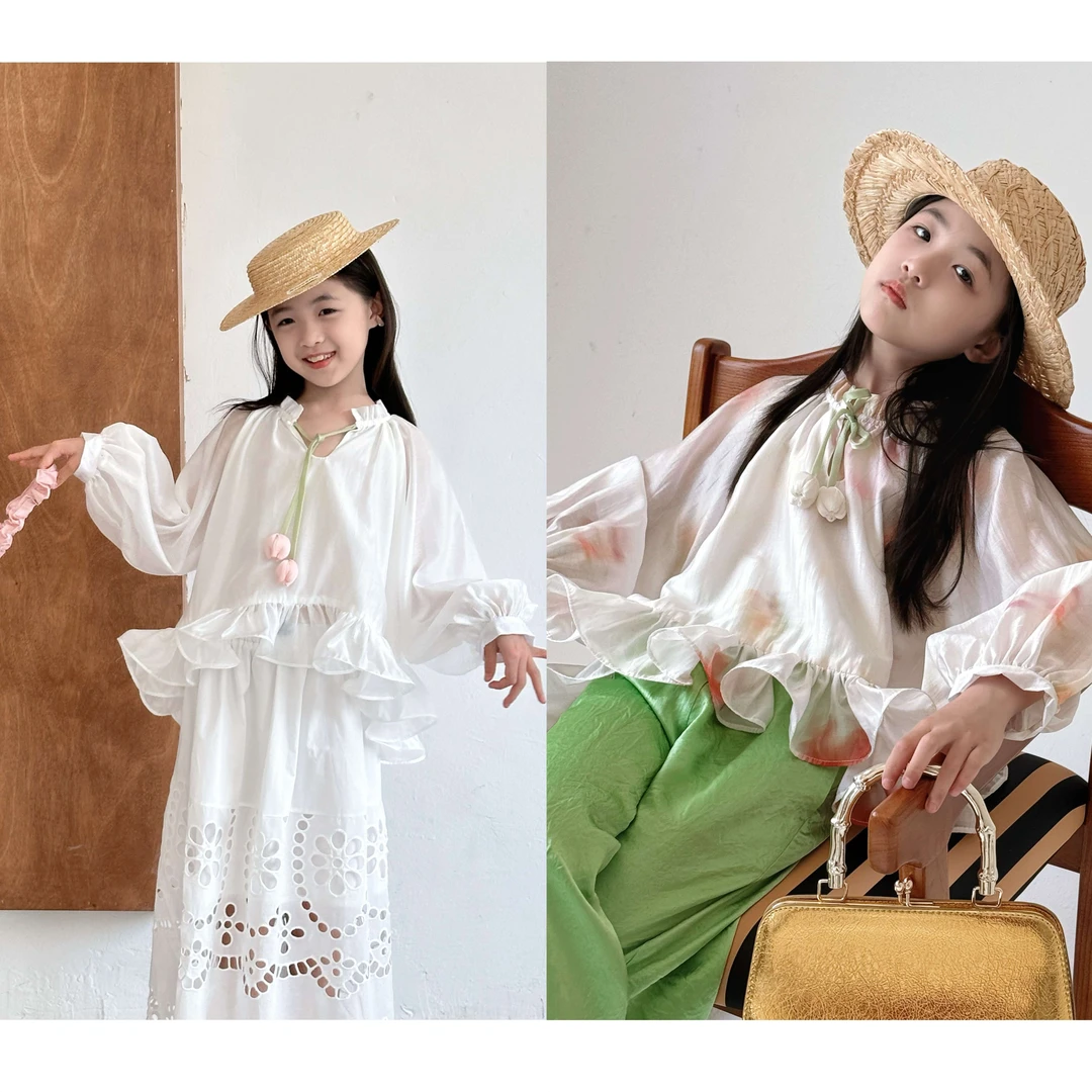 『Duangduang郁金香』小众设计师下摆立体手工花苞上衣