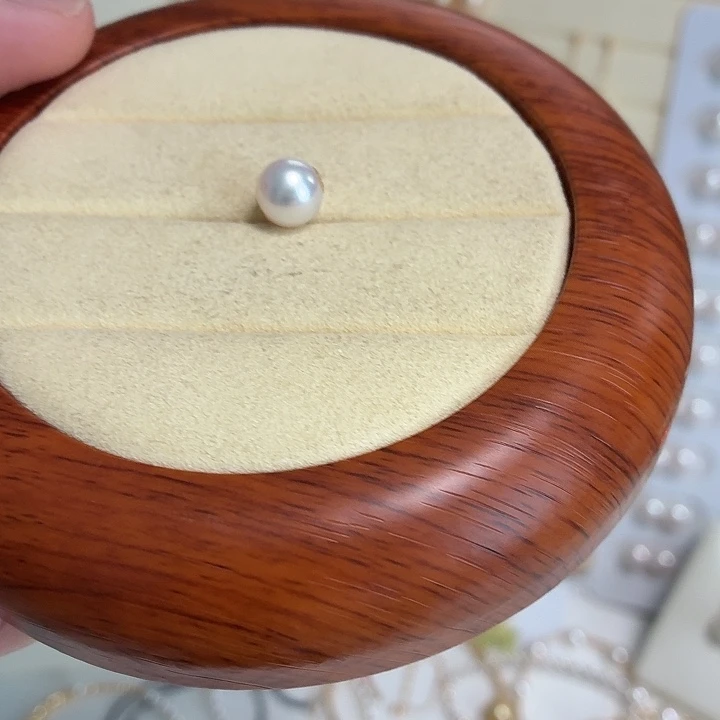 海水珍珠18K金镶嵌吊坠(不含链)7-7.5路路通