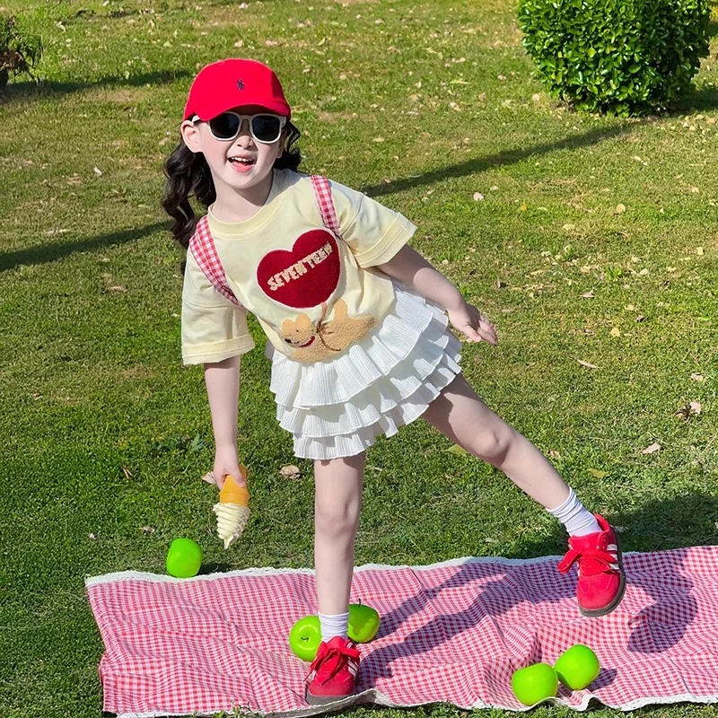 女童宽松休闲套装夏季2025新款可爱超萌儿童衣服女孩洋气夏装穿搭