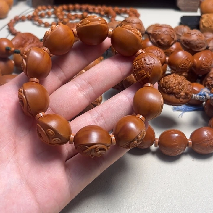 橄榄核手串狼*草螭龙