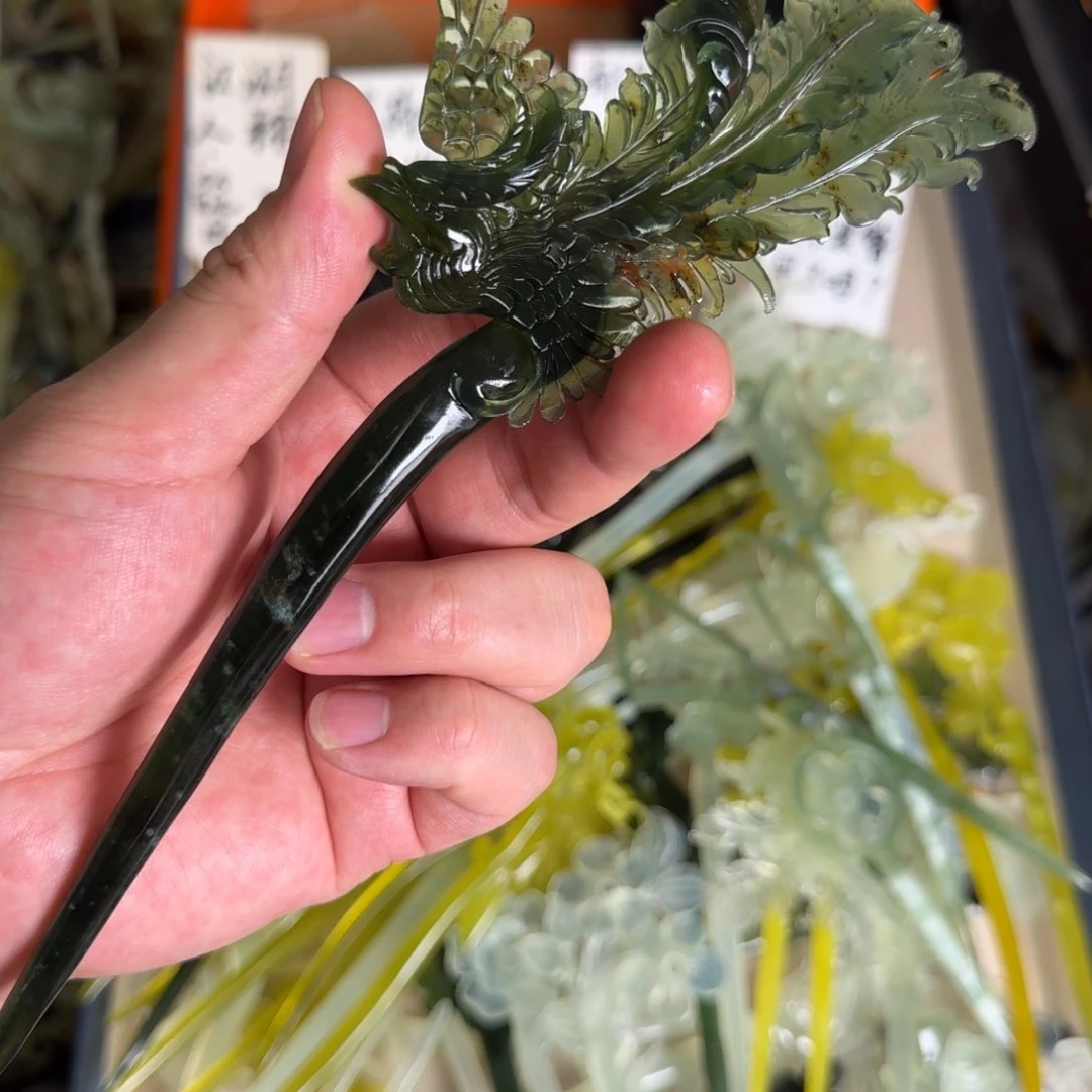 岫玉发饰未镶嵌岫玉发簪就是好看