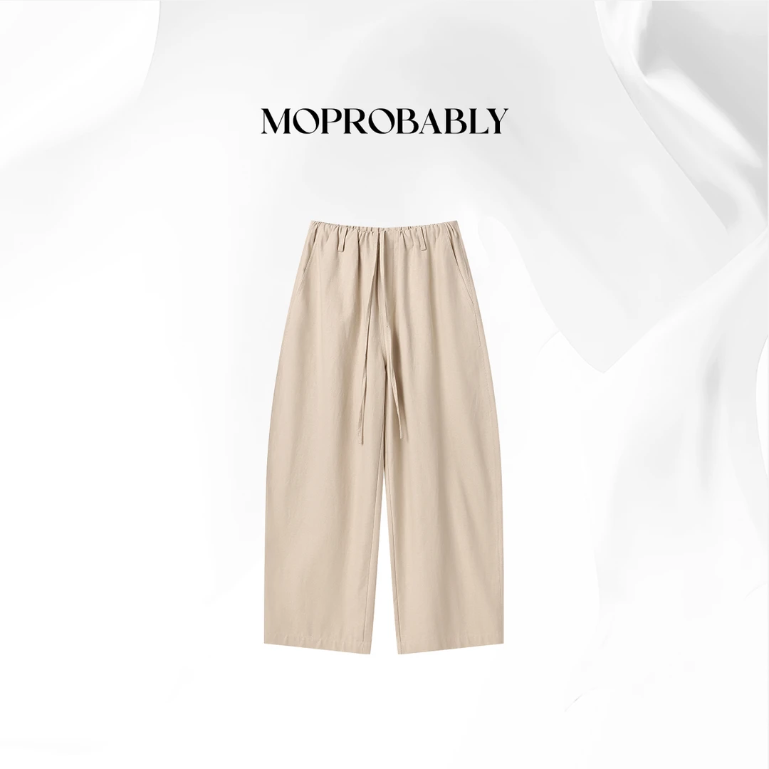 Moprobably贝贝「悟束」简约时尚气质阔腿休闲裤L5363014
