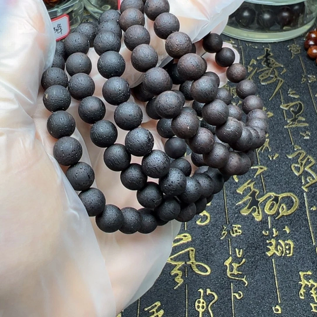 手串/手链降真香缅甸小叶降真香08紫黑油23颗
