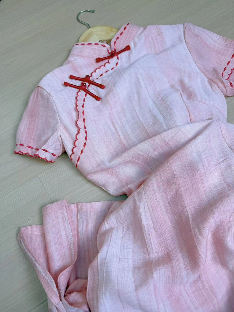 蘑菇旗袍新品显白气质修身新中式日常复古中国风旗袍少女