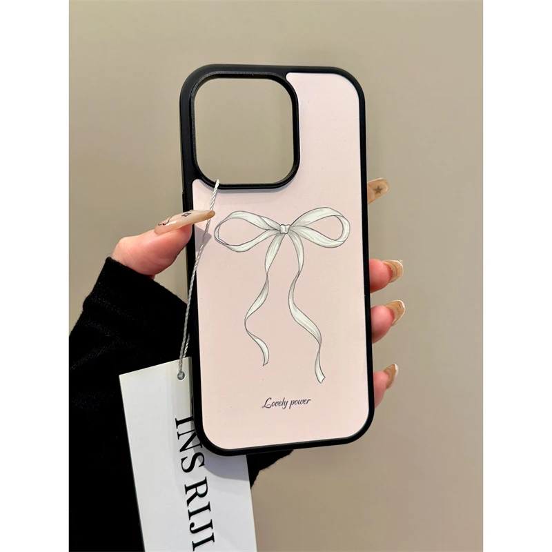 适用iphone16promax蝴蝶结15pro创意14pro韩系个性13简约手机壳