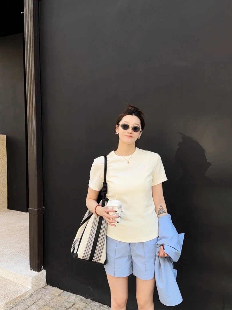 祝喜喜【经典T】25年春款人手一件显瘦时尚纯色夏季修身打底衫T恤