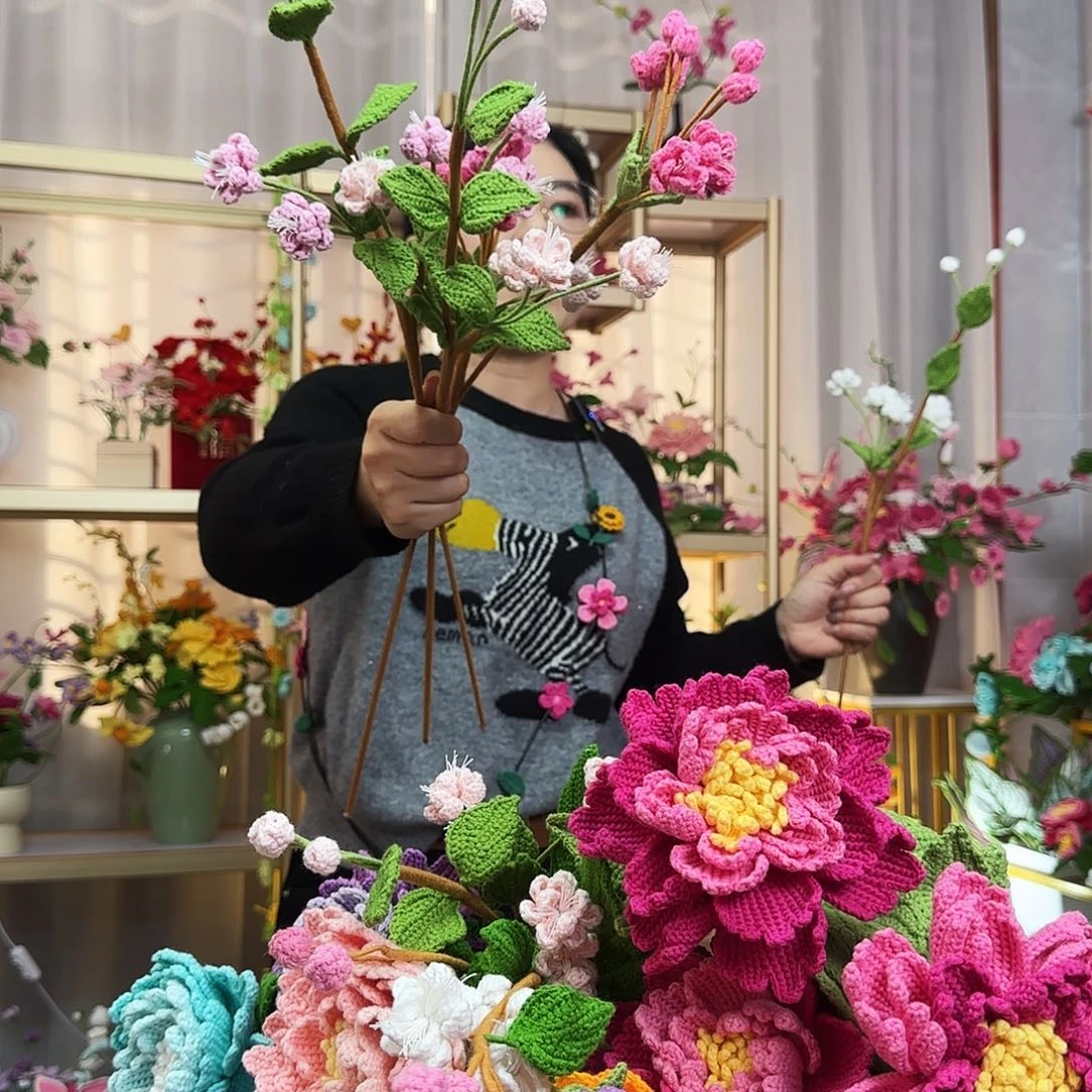纯手工钩织手工钩织设计花束