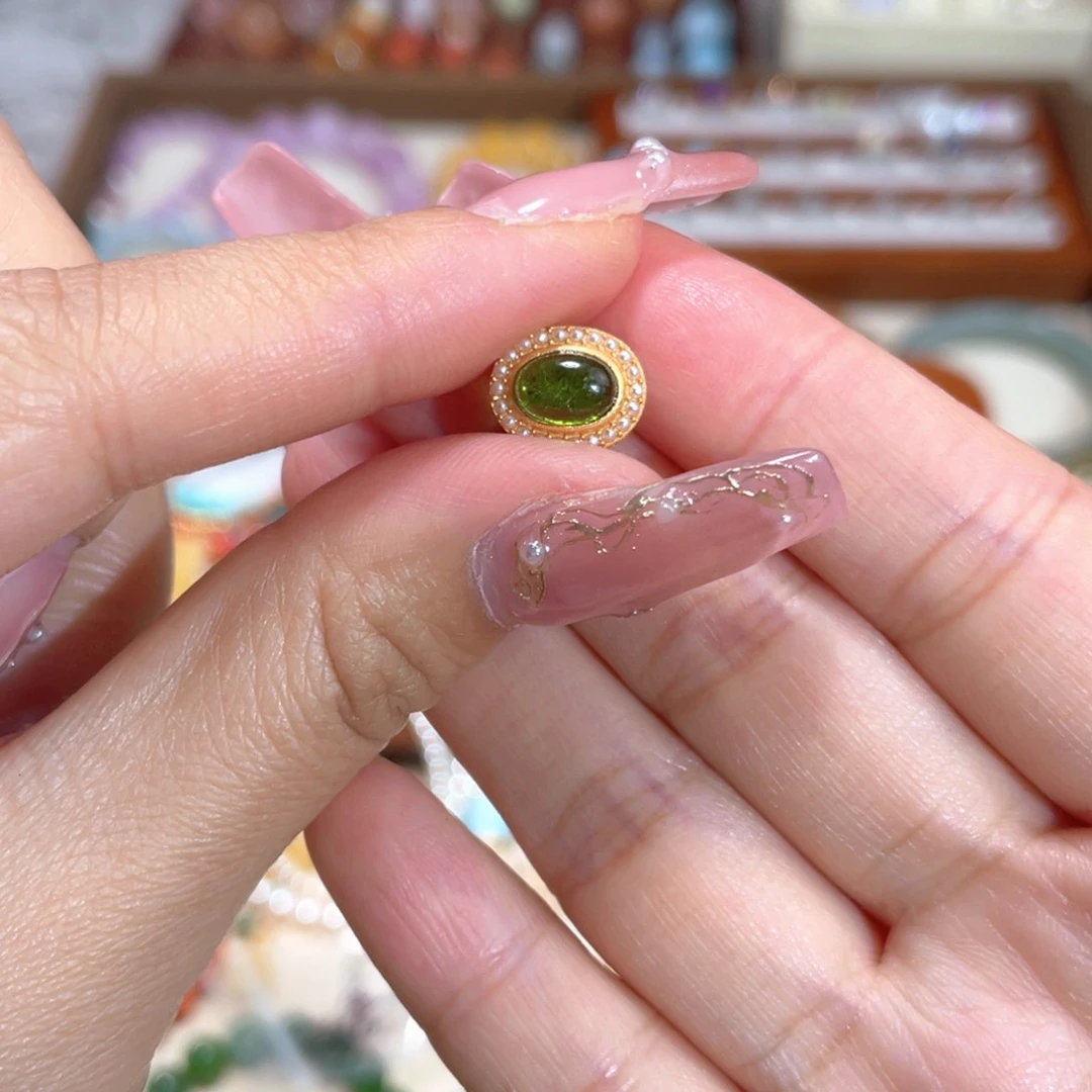 碧玺珠宝半成品银S925镶嵌