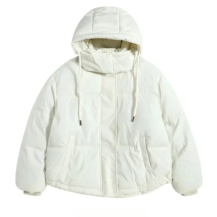 简约加厚保暖连帽宽松百搭外套