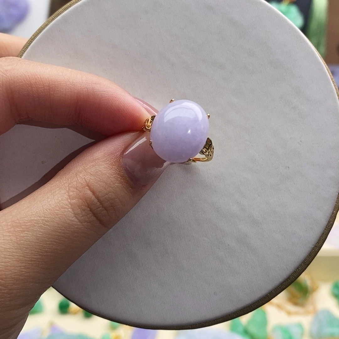 桃***油翡翠未镶嵌戒指戒指