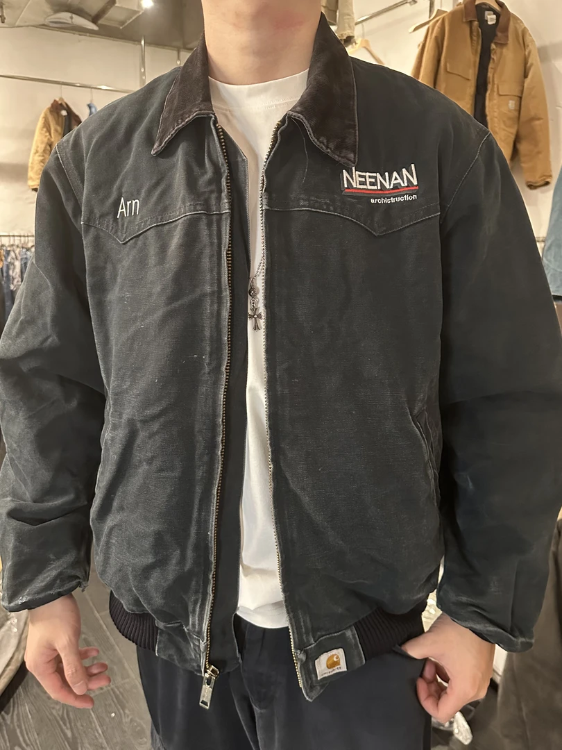 美式J13 BLK 复古刺绣翻领做旧工装夹克宽松情侣高街潮牌外套