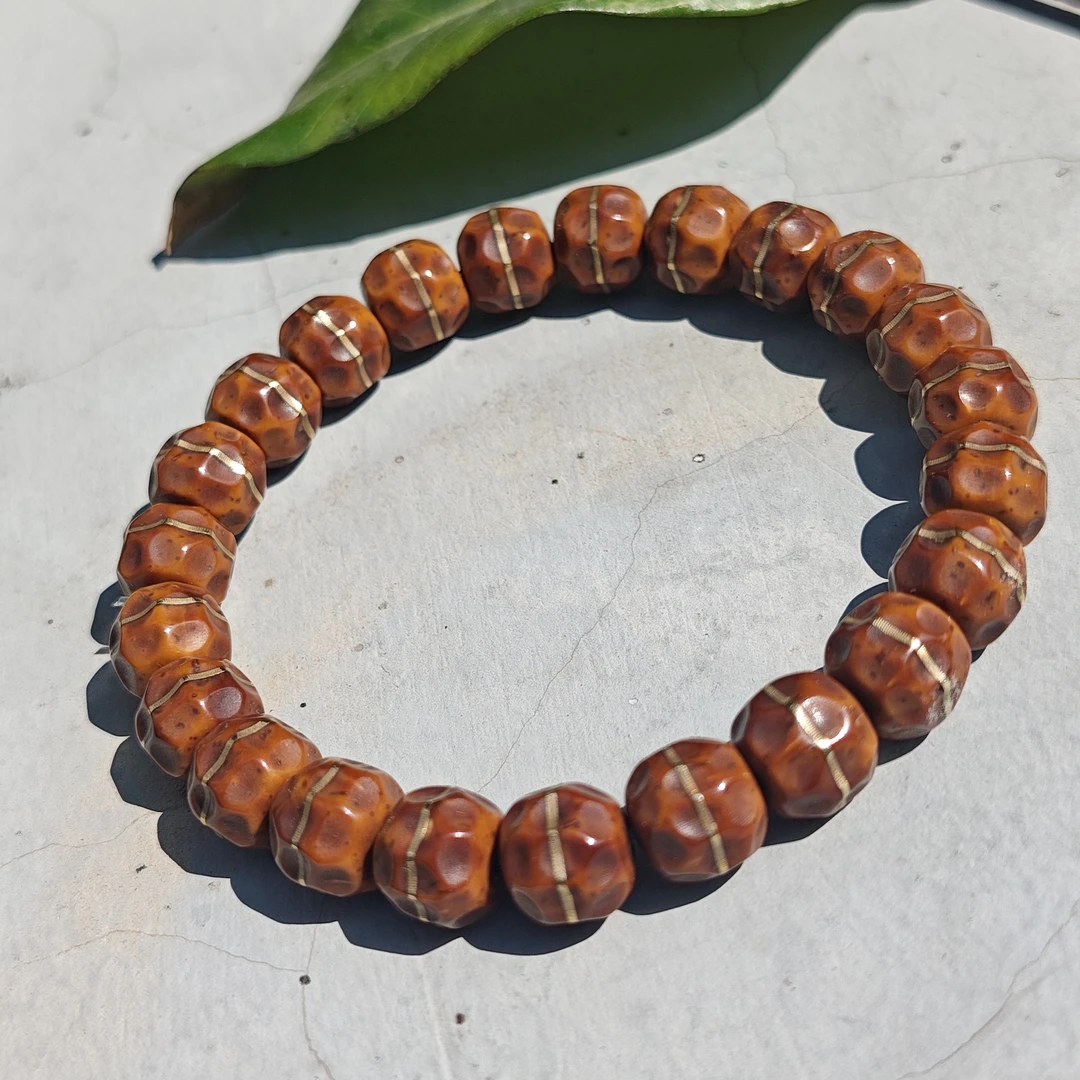 『山雀信物』紫金鼠无相一线雕刻纯肉实心文玩手串佛珠手链招财鼠