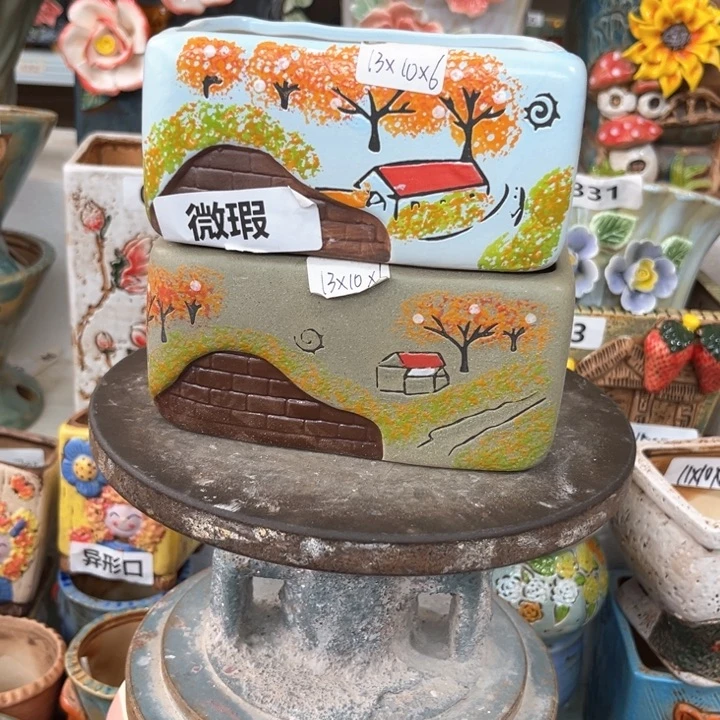 紫砂花盆粗陶材质多肉花盆