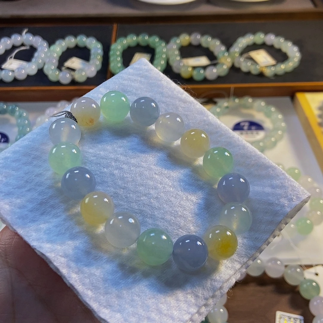 定制翡翠未镶嵌翡翠手串卡12.6