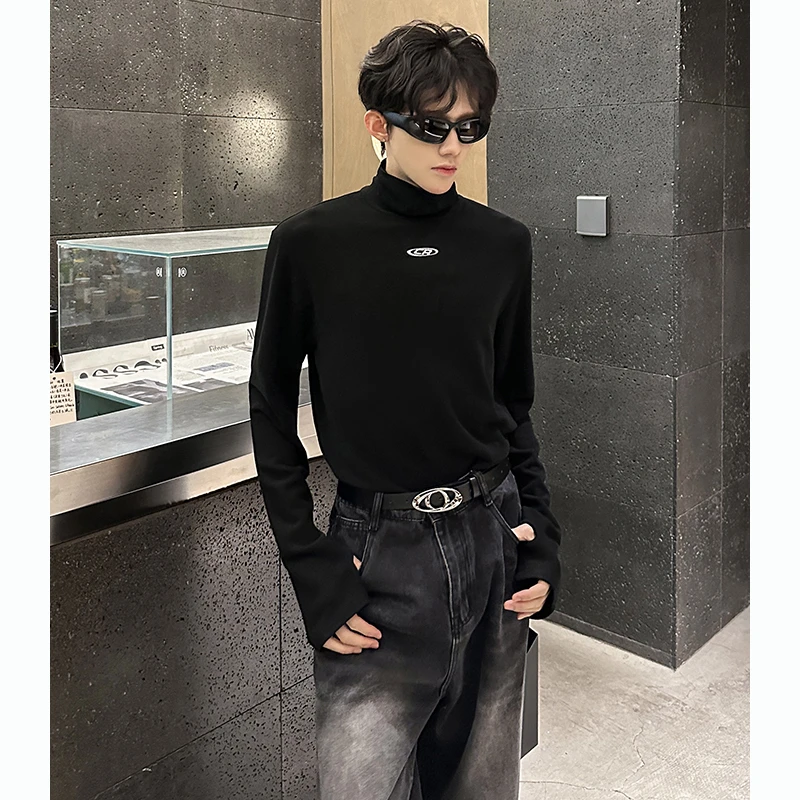男士秋冬设计款美式高级感内搭柔软百搭高领厚打底衫男长袖T恤