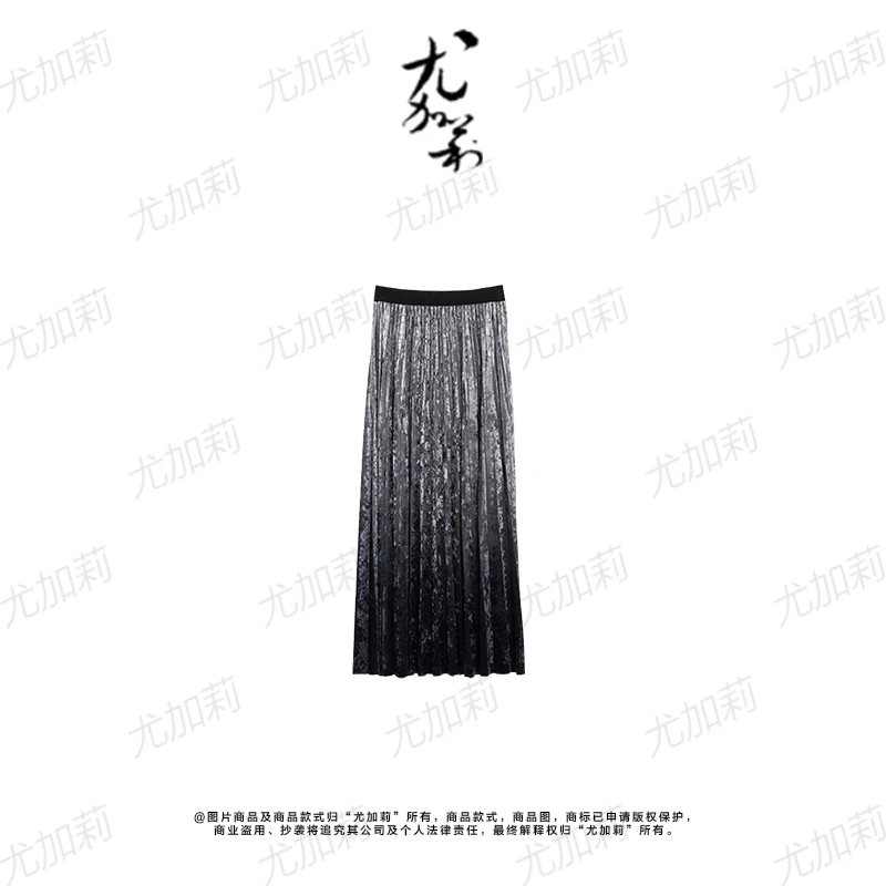 加莉新中式【银河】定制版渐变丝绒半裙 分码