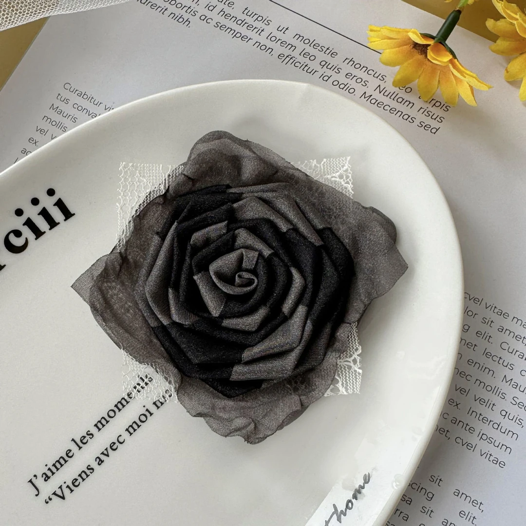 非金属布艺胸针 复古花朵胸针女气质时尚高级感小众别针旗袍大衣b