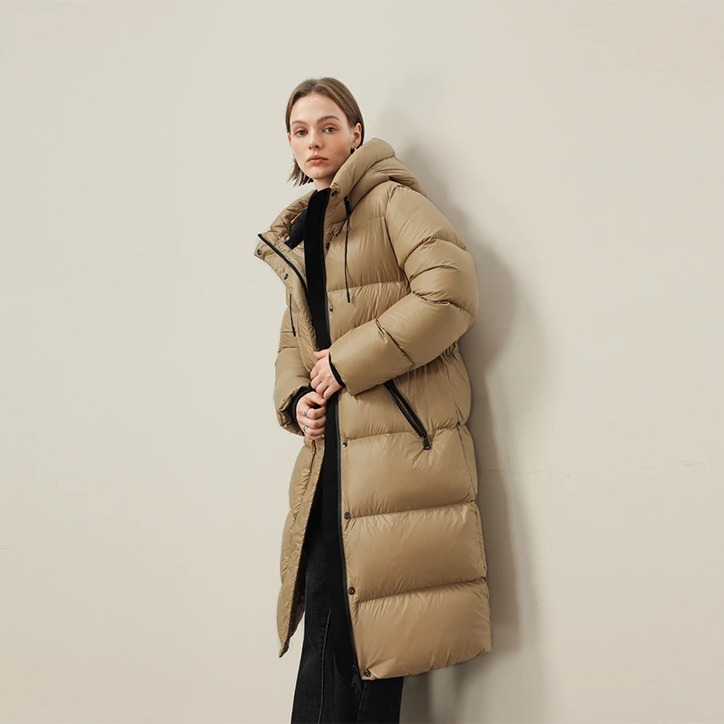 冬季新款亮面加厚抗寒修身收腰羽绒服女保暖外套慕