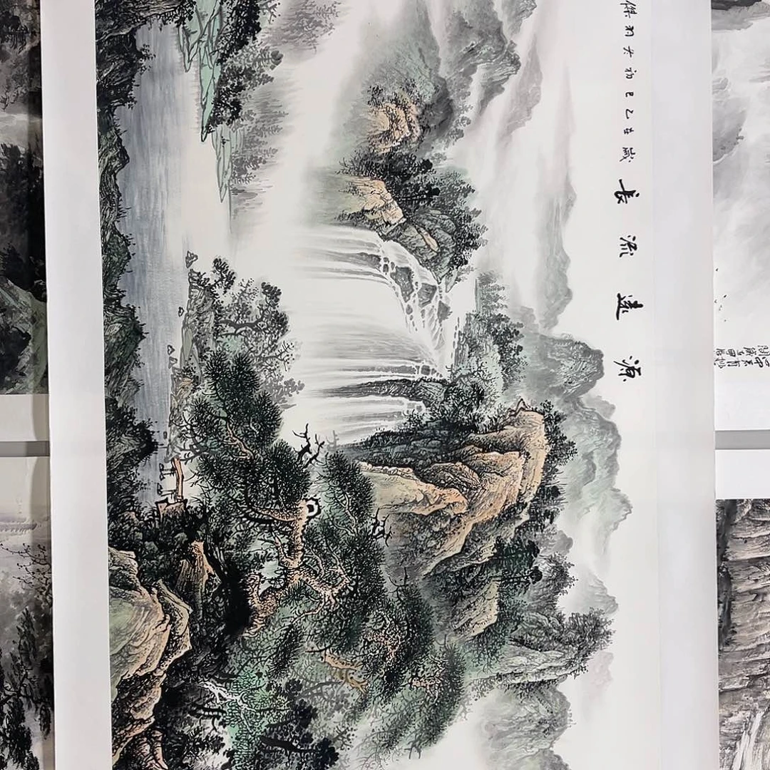 国画梁羽杰180/100青绿山水