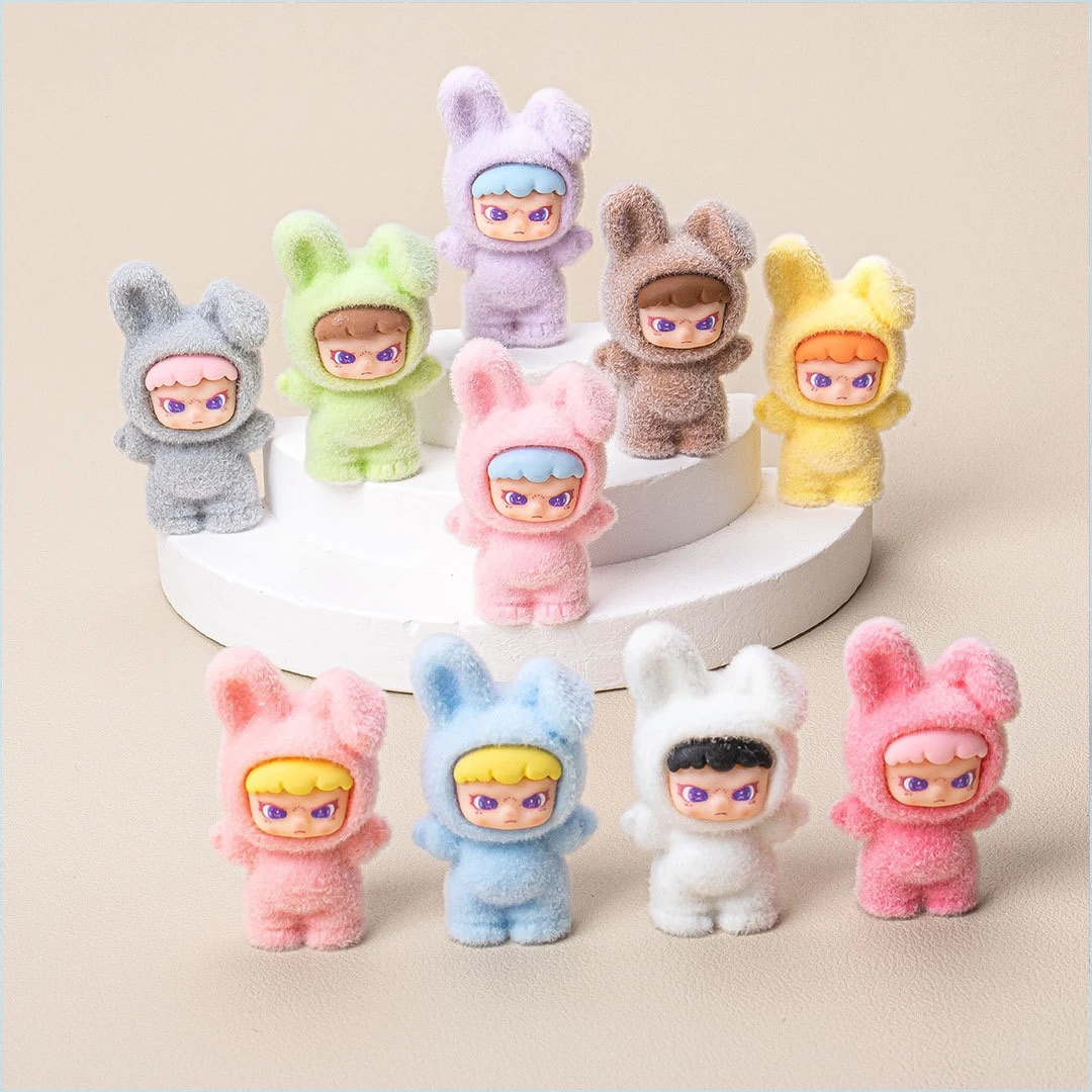 植绒兔头大表姐 可爱diy饰品配件摆件立体卡通树脂摆设学生创意