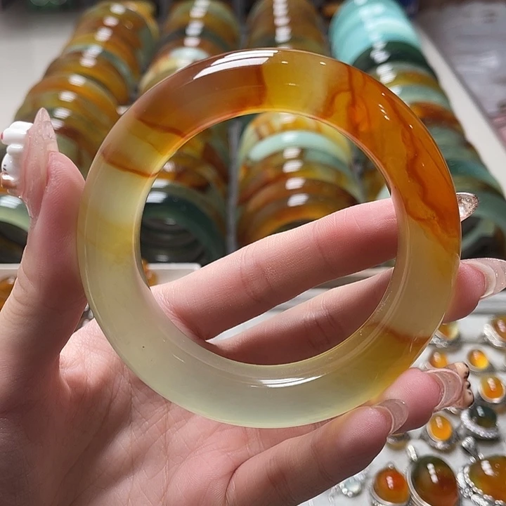 未镶嵌蛇纹石玉手镯54.8