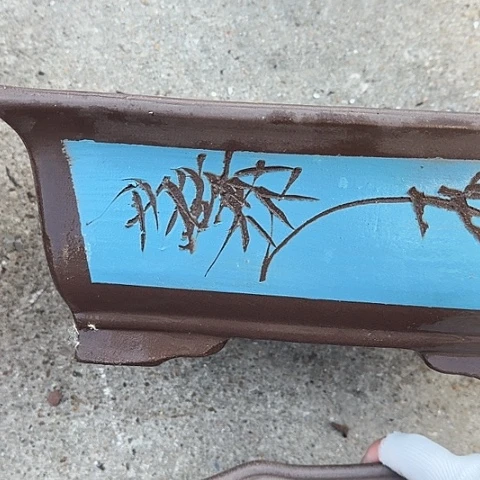 紫砂宜兴紫砂花盆32蓝马槽