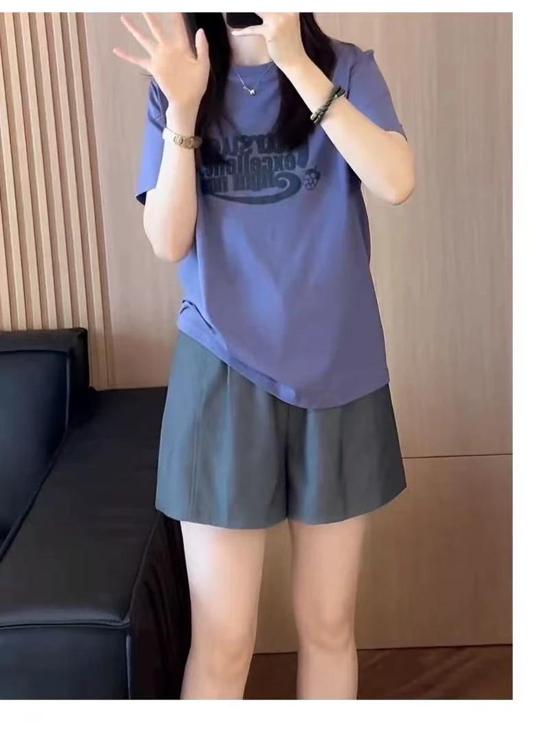 【发泡字母T恤】新款宽松极简显瘦气质百搭减龄字母印花圆领短袖T恤
