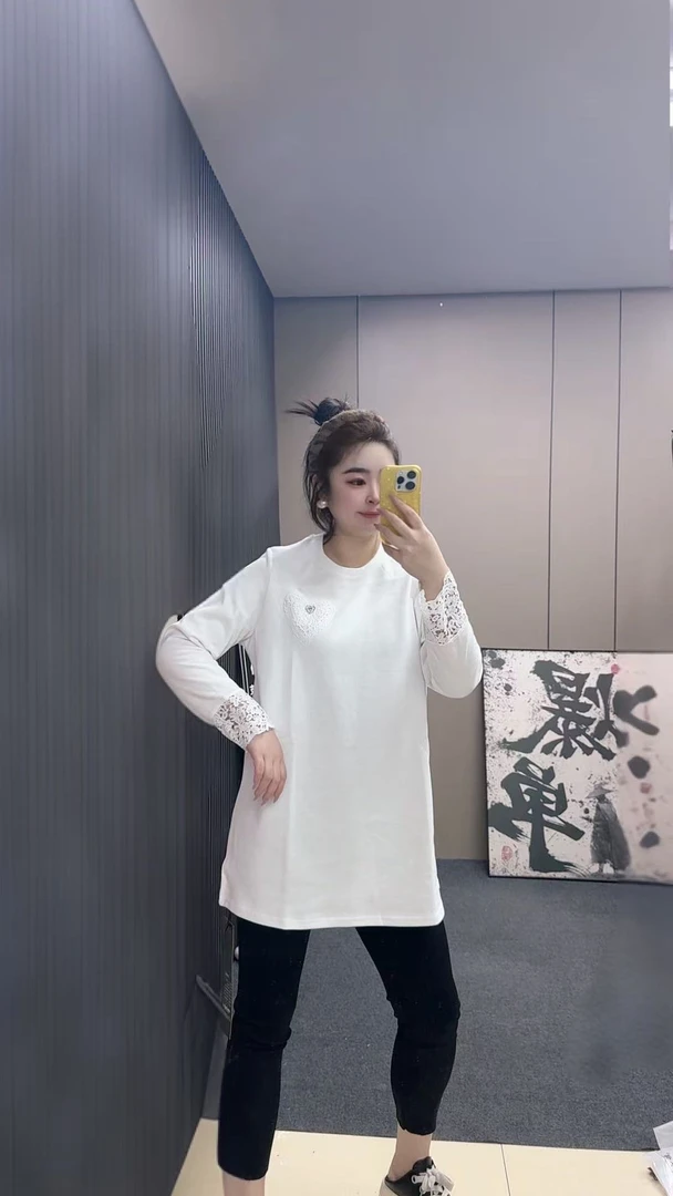 （小娜家）早春大版T恤棉T显瘦洋气上衣24932