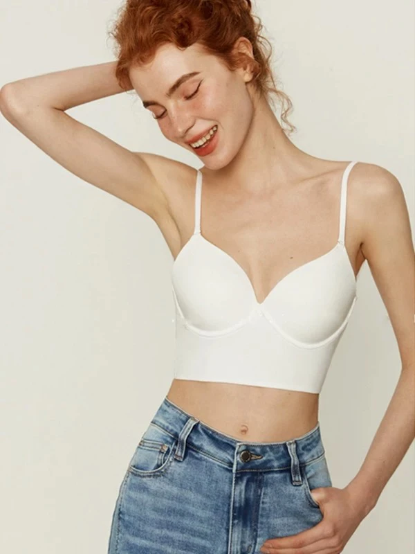 036大露背U形美背光面无痕性感隐形薄款大显小软钢圈承托美背文胸