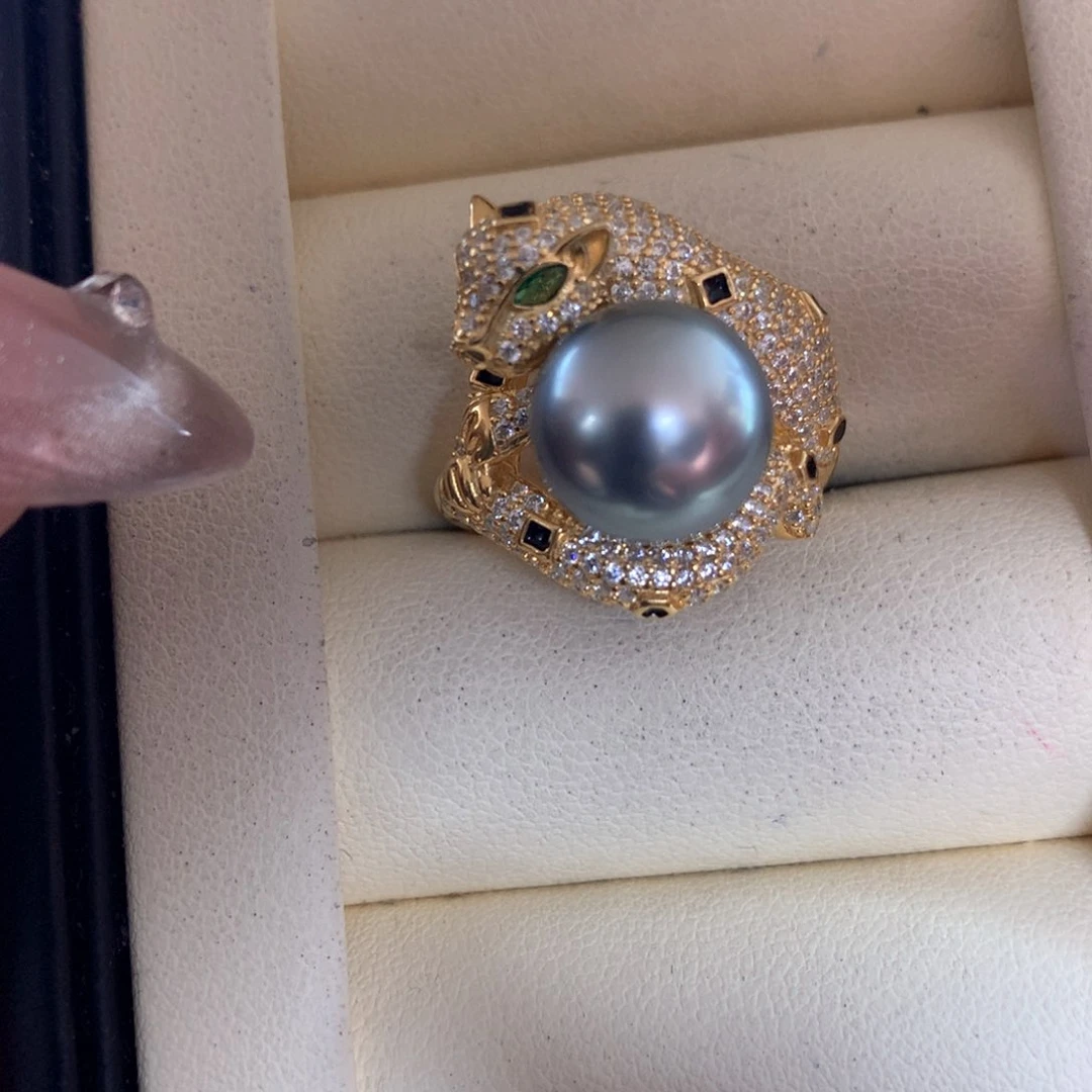 海水珍珠戒指银S925镶嵌