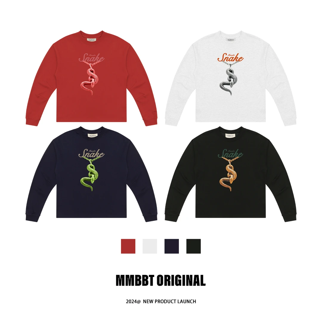 MMBBT【蛇年挂坠T恤】美式字母长袖