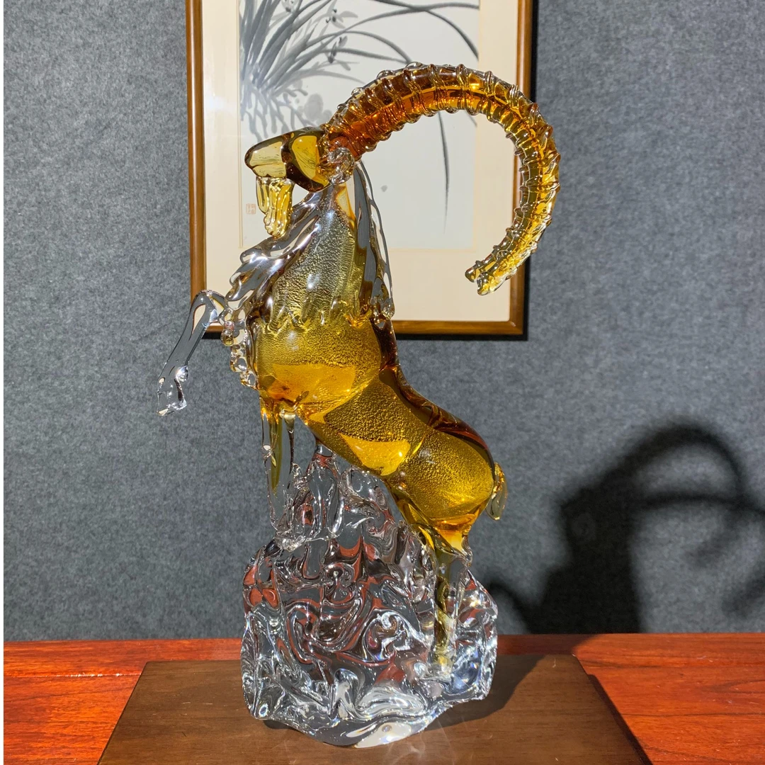 二仚堂淄博琉璃《立灵羊》李文鹏老师纯手工工艺品艺术摆件