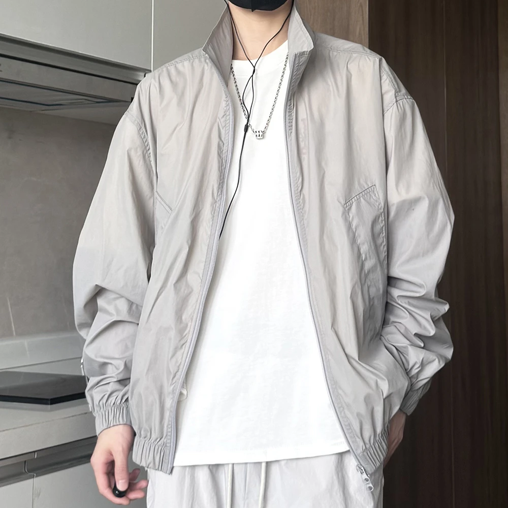 休闲夏季百搭男士休闲潮流户外薄款轻薄速干透气防晒衣薄款防晒