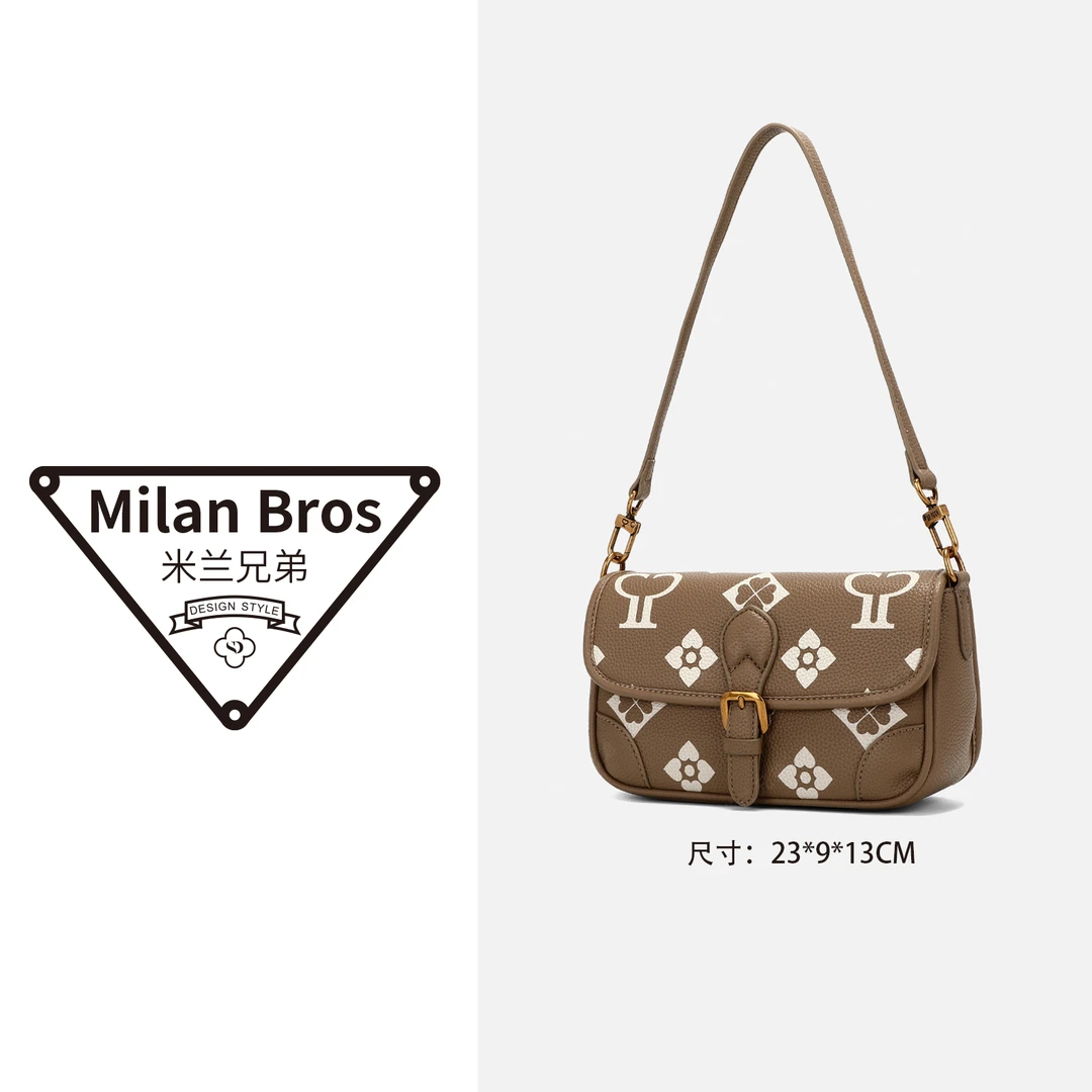 【米兰兄弟】2024新款腋下手提包秋冬单肩包斜挎包兔子MR6033卡其色