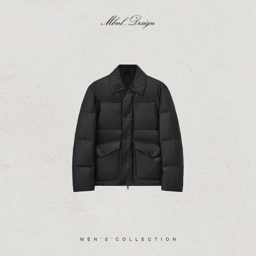MBNL-F「Noir黑调编织」秦磊男装90白鹅绒绵羊皮羽绒服LL-WYR7043